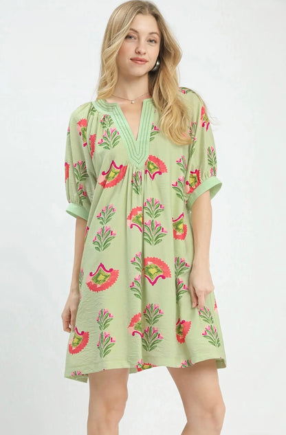 Abstract Print Mini Dress