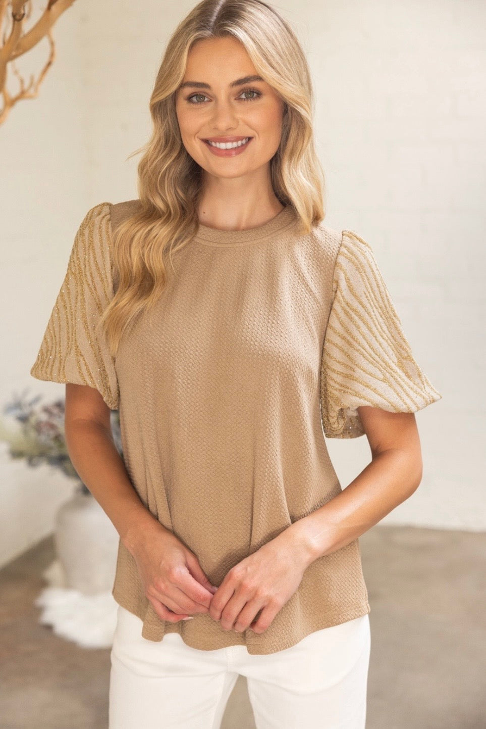 Zebra Knit Top