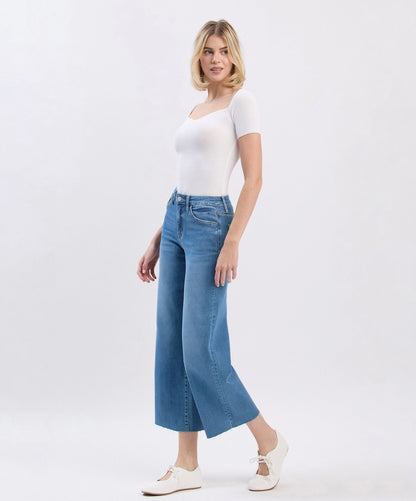 High Rise Slim Wide Jeans