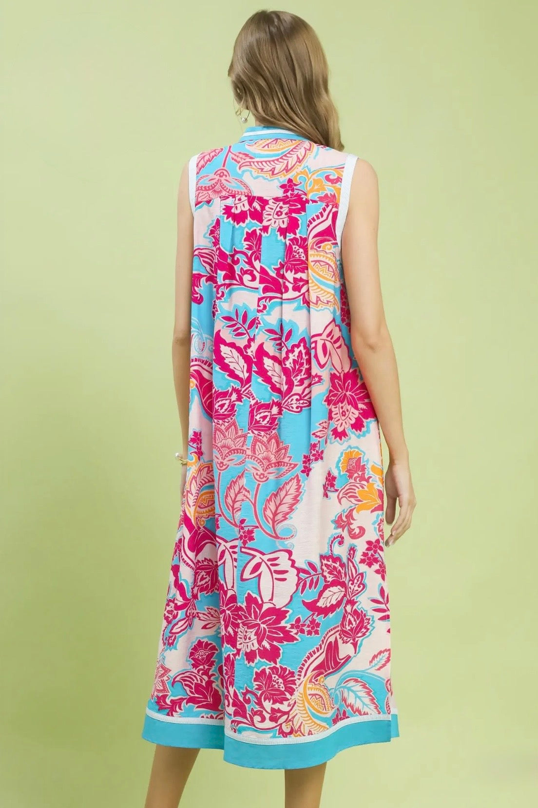 Floral Sleeveless Midi Dress