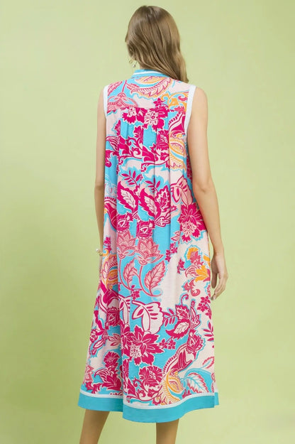 Floral Sleeveless Midi Dress