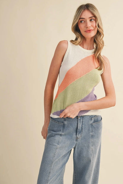 Color Block Knit Tank