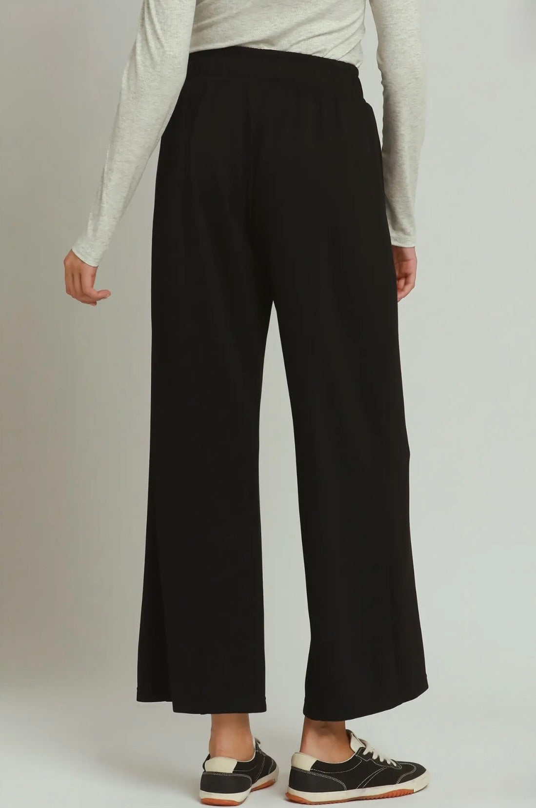 Elastic Wide Leg Pants