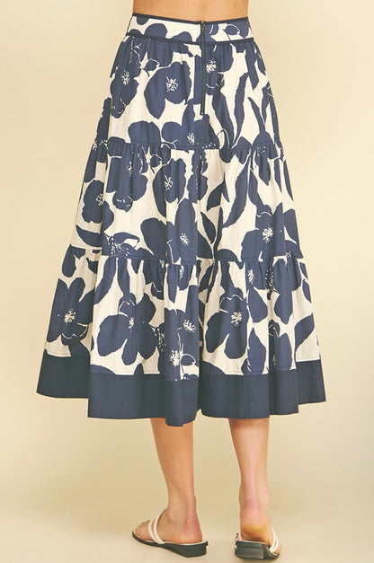Floral Tiered Midi Skirt (set)