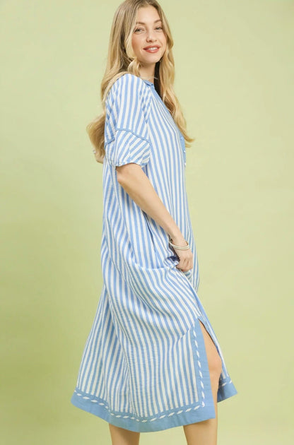 Coastal Stripe Midi Dress