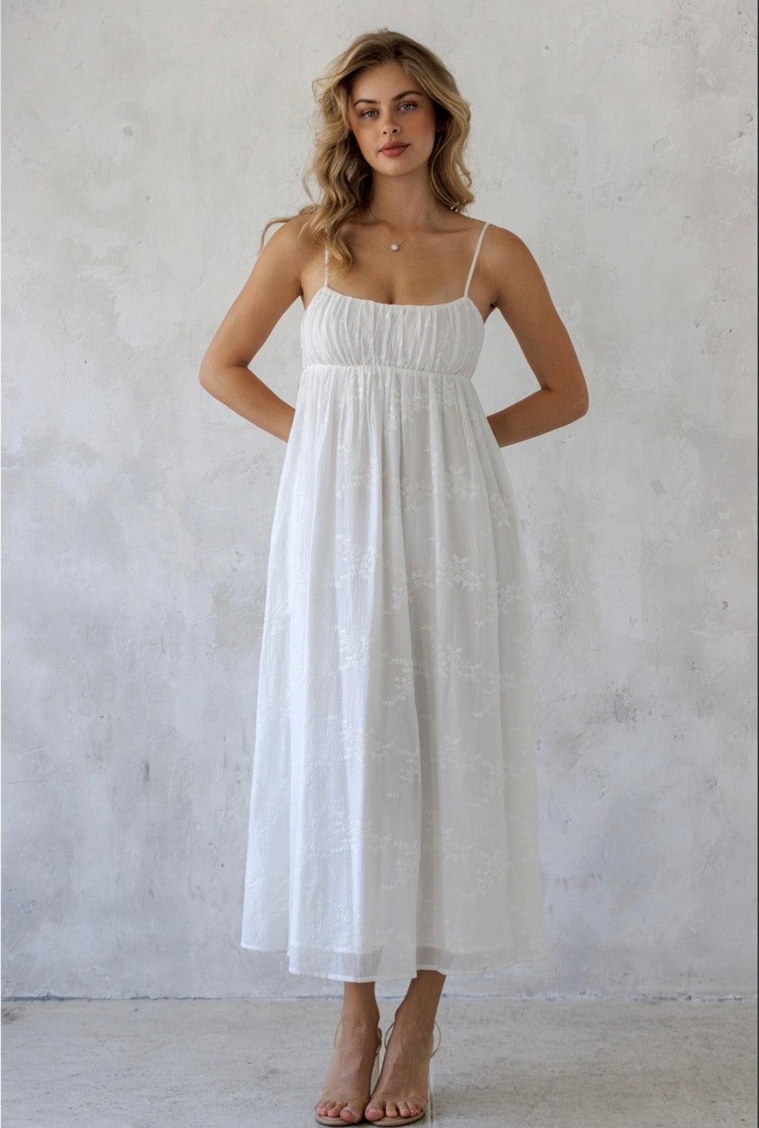 Embroidered Midi Dress