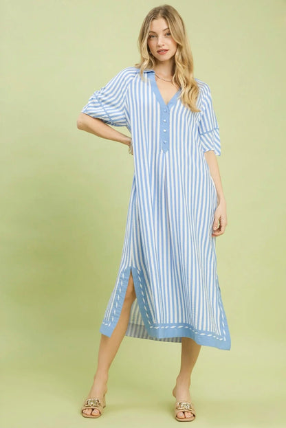 Coastal Stripe Midi Dress
