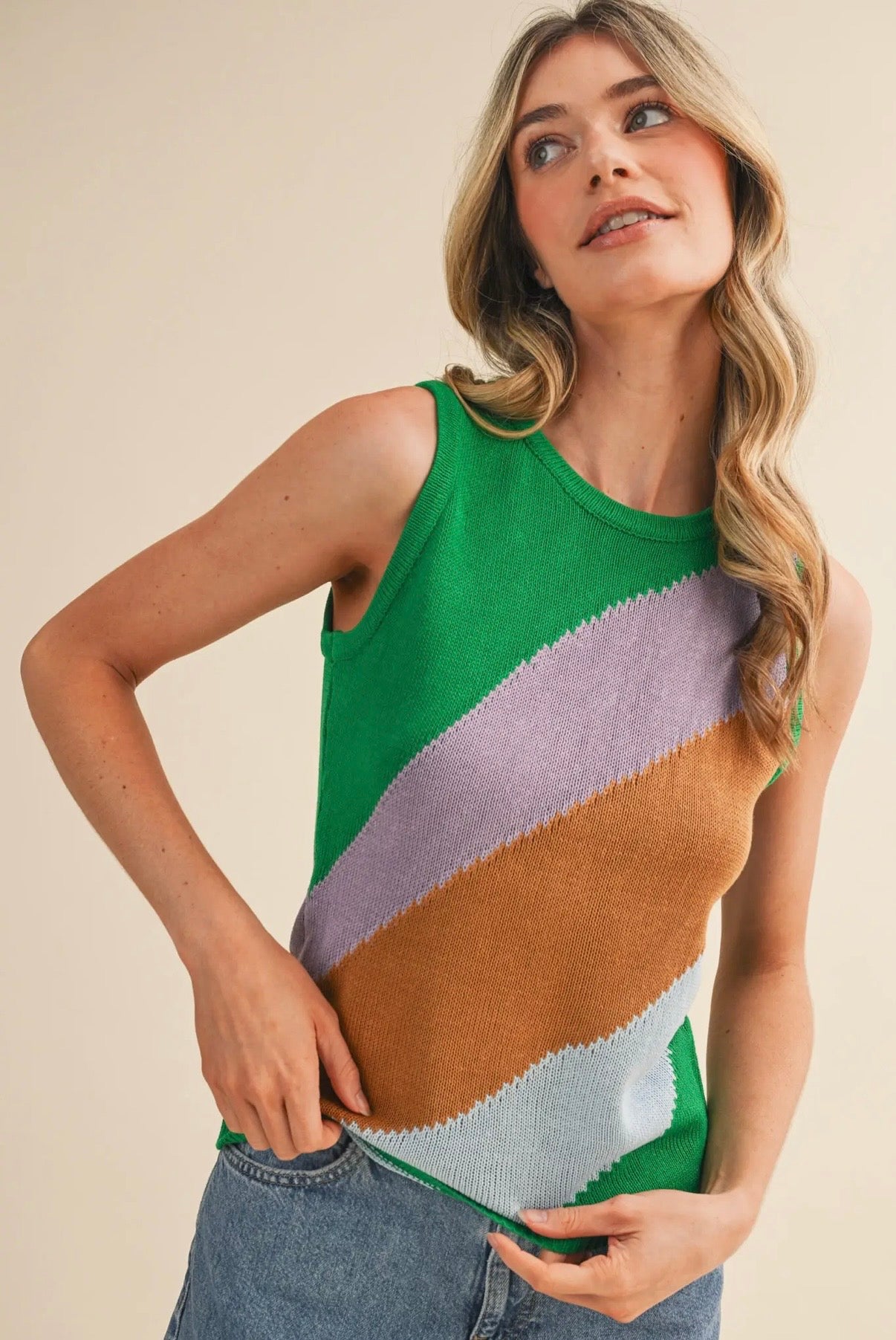 Color Block Knit Tank