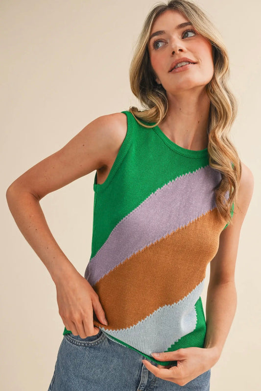 Color Block Knit Tank