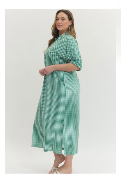 Gingham Midi Dress Curvy