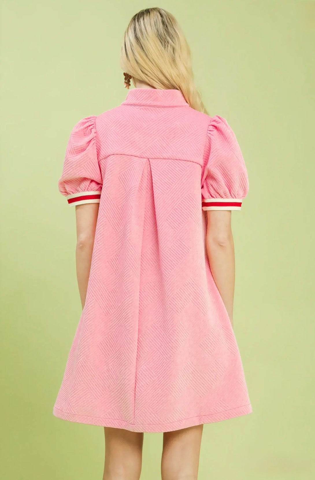 Solid Jacquard Mini Dress
