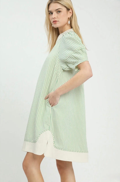 Pinstripe Shift Dress