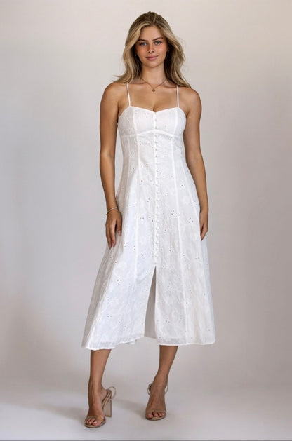 Eyelet Midi Dress