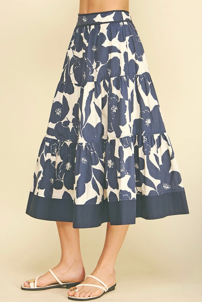 Floral Tiered Midi Skirt (set)