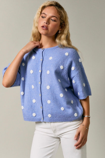 Polka Dot Sweater Cardigan