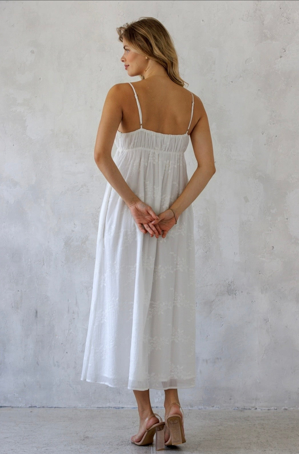 Embroidered Midi Dress