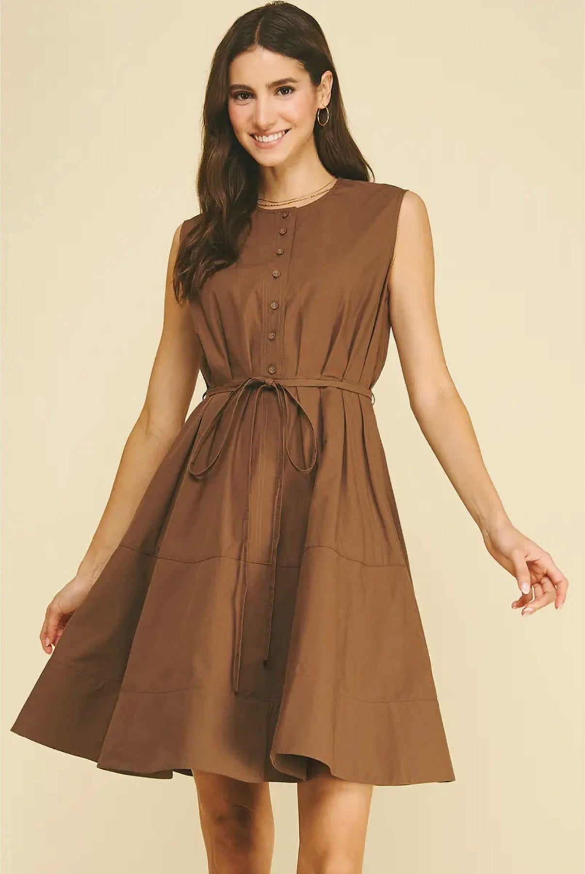 Button Down Sleeveless Mini Dress