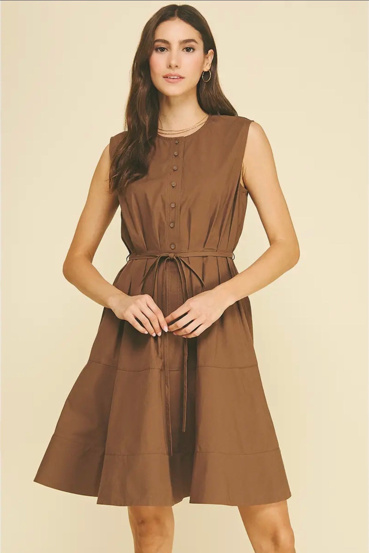 Button Down Sleeveless Mini Dress