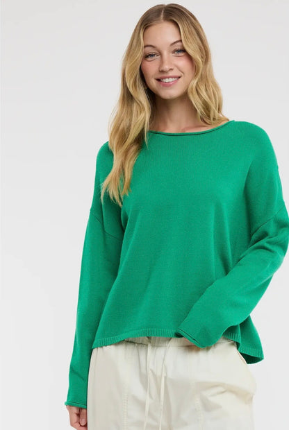 Boat Neck Lightweight Sweater