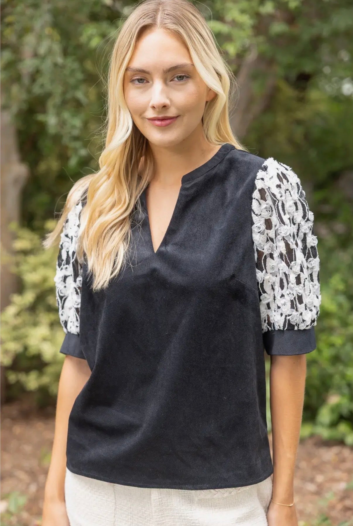 Lace Sleeve Top