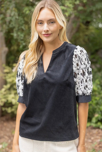 Lace Sleeve Top