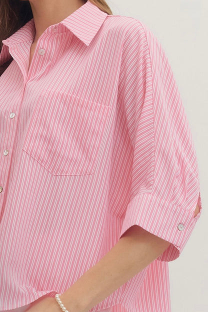Striped Button Up Top