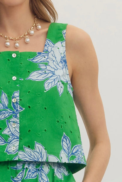 Botanical Square Neck Top (set)