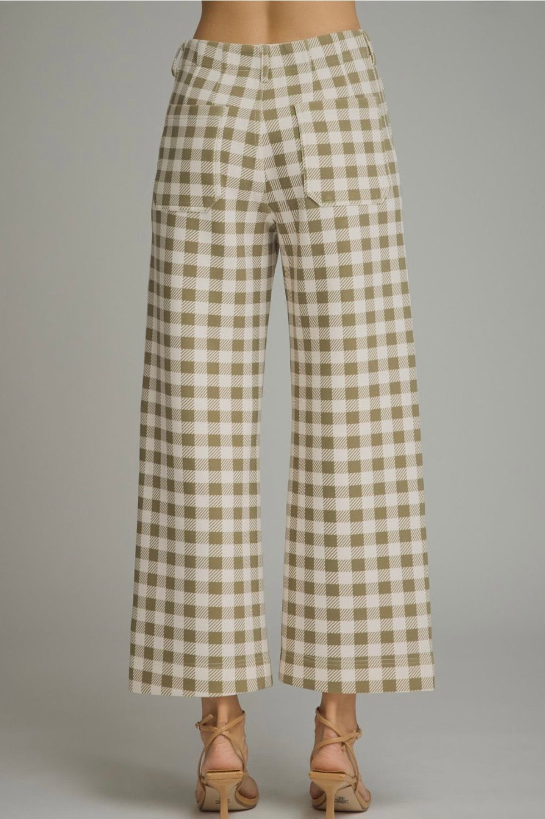 Gingham Wide Leg Pants