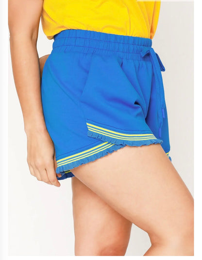 Ruffle Trim Athletic Shorts Curvy