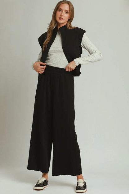 Elastic Wide Leg Pants