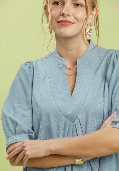 Denim Print Dress