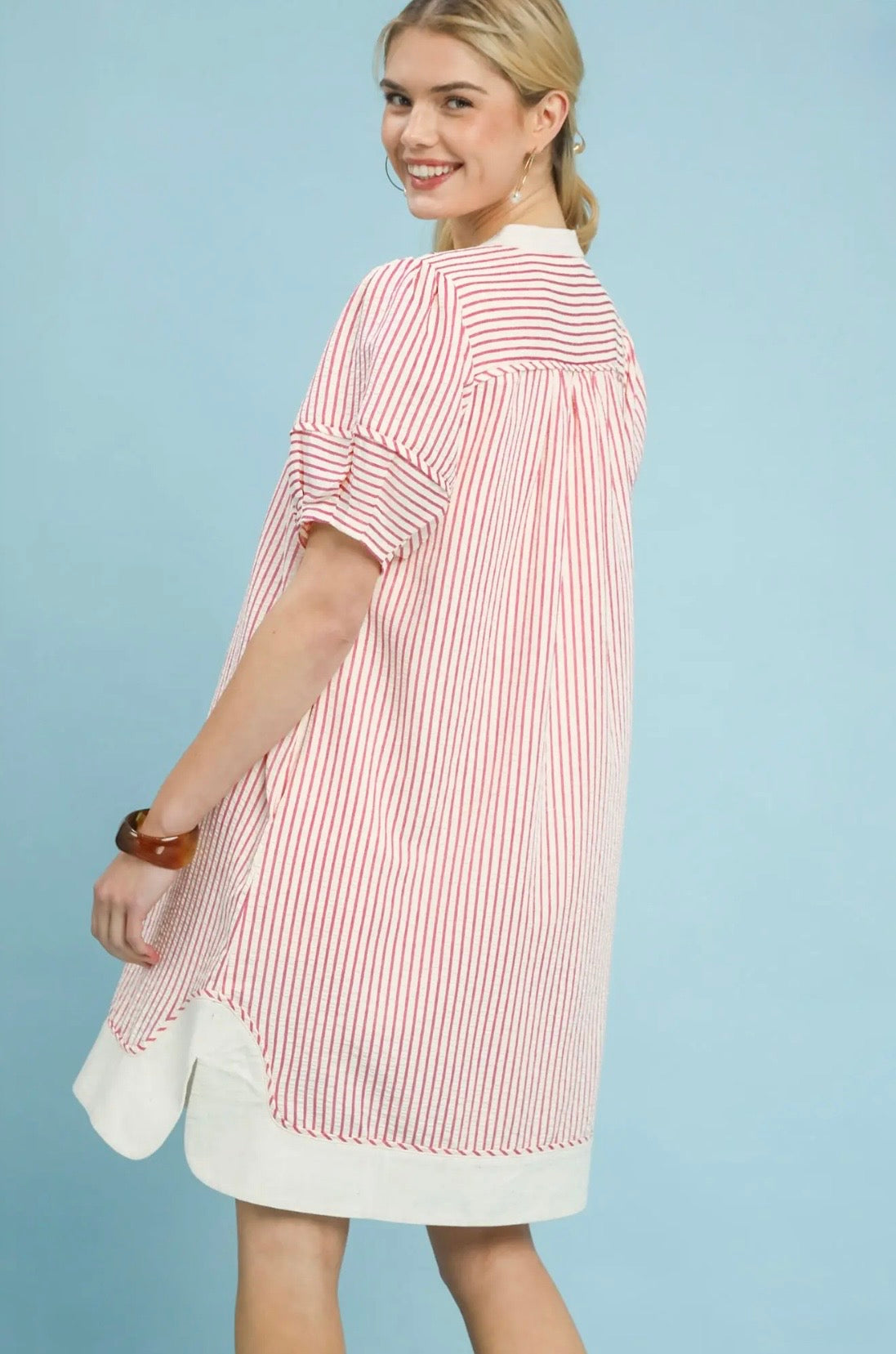 Pinstripe Shift Dress