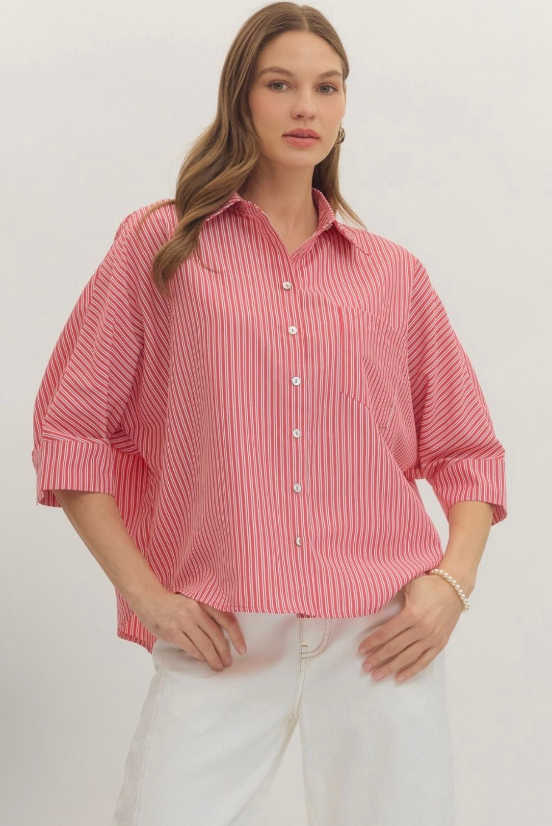 Striped Button Up Top