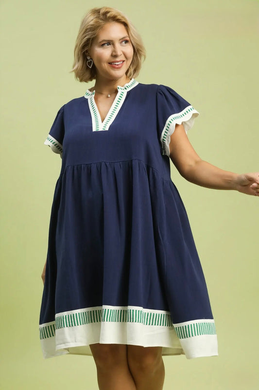 Linen Flutter Dress Curvy