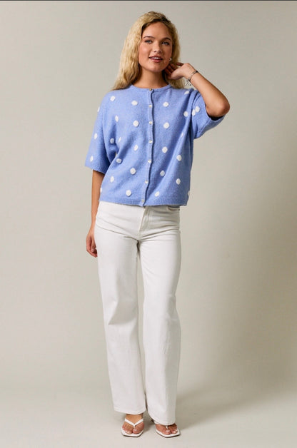Polka Dot Sweater Cardigan
