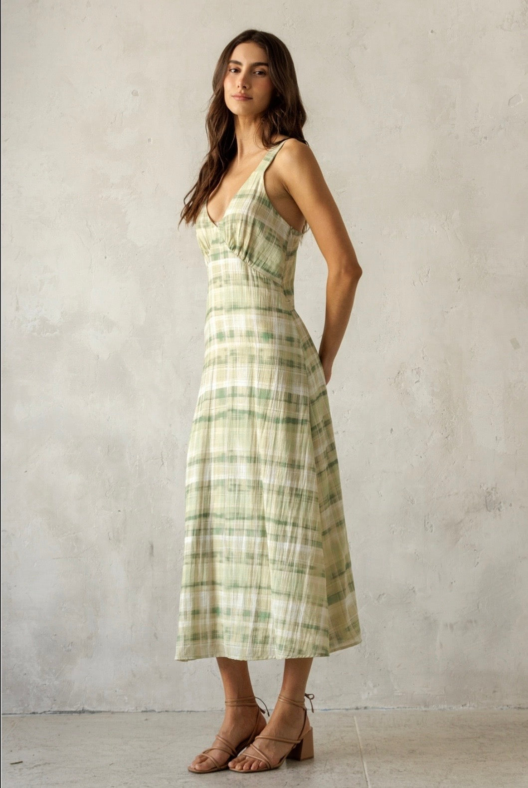 Plaid Midi Dress