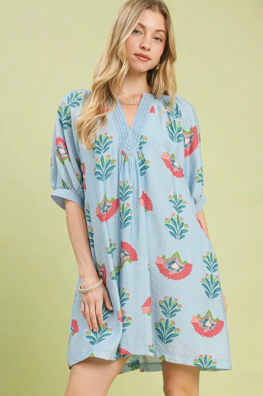 Abstract Print Mini Dress