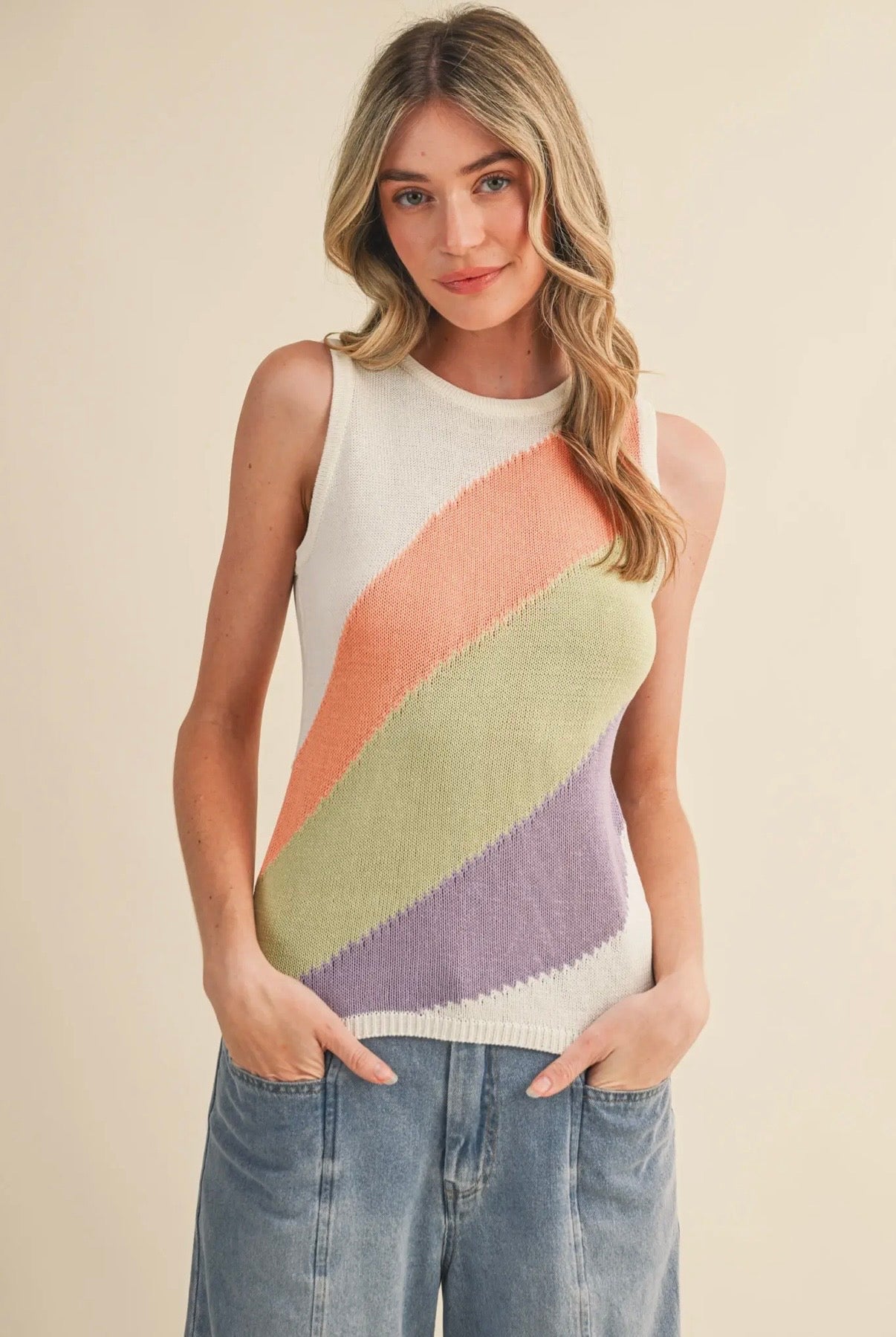 Color Block Knit Tank