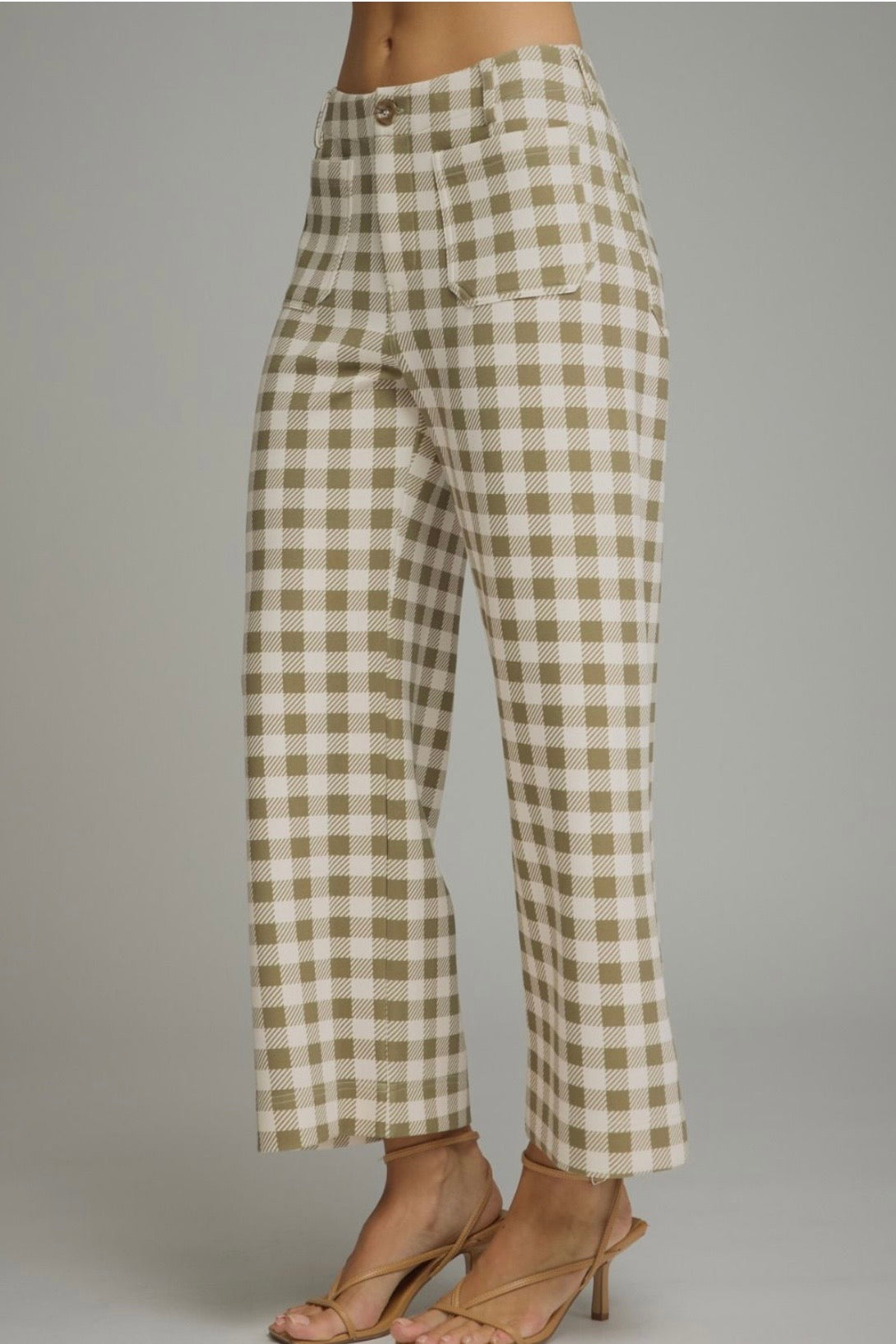 Gingham Wide Leg Pants
