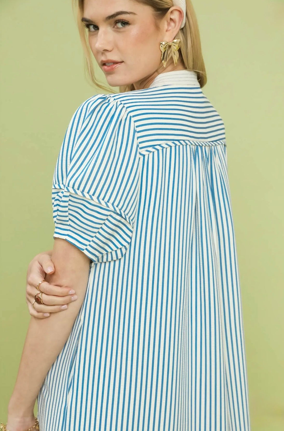 Pinstripe Shift Dress