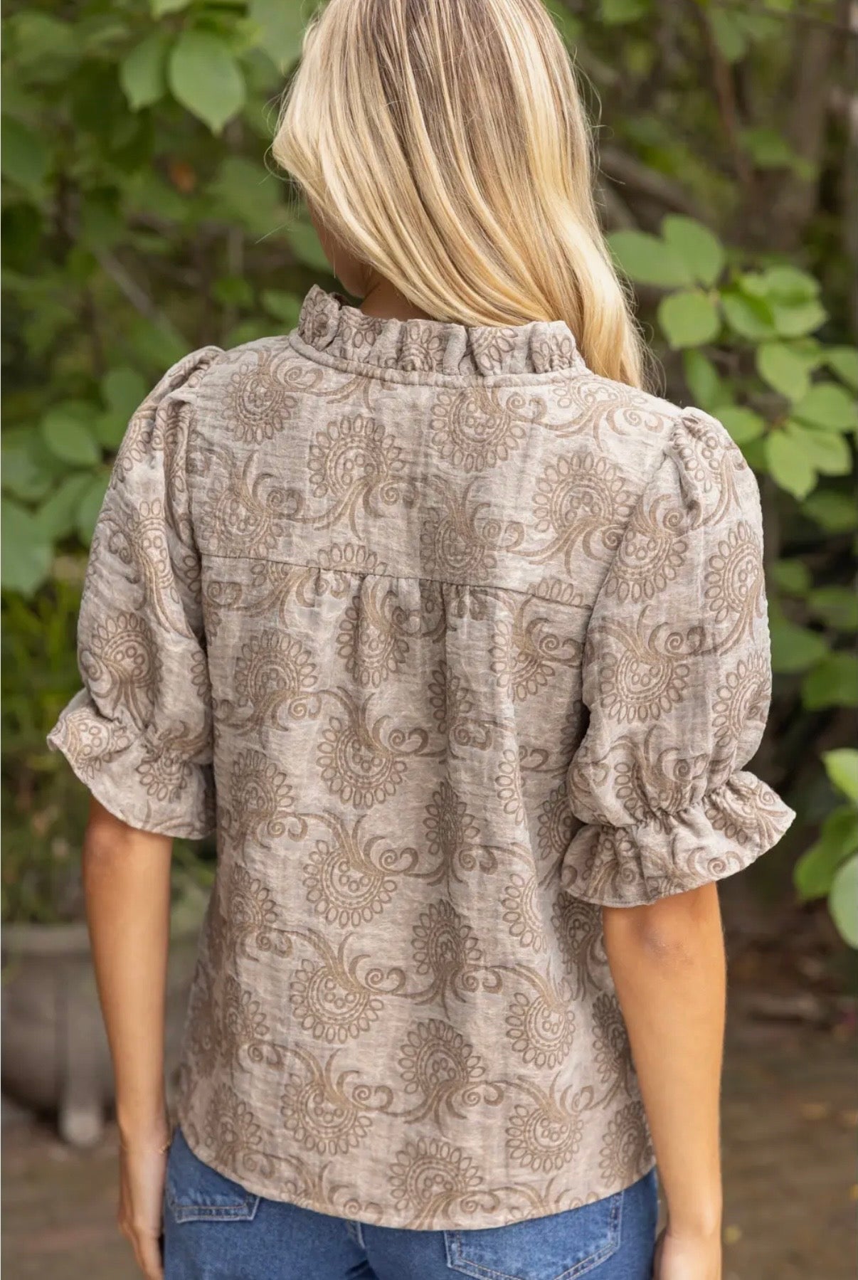 Jacquard Organza Top