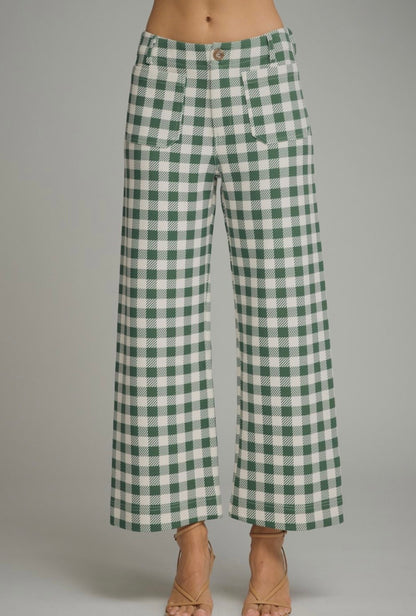 Gingham Wide Leg Pants