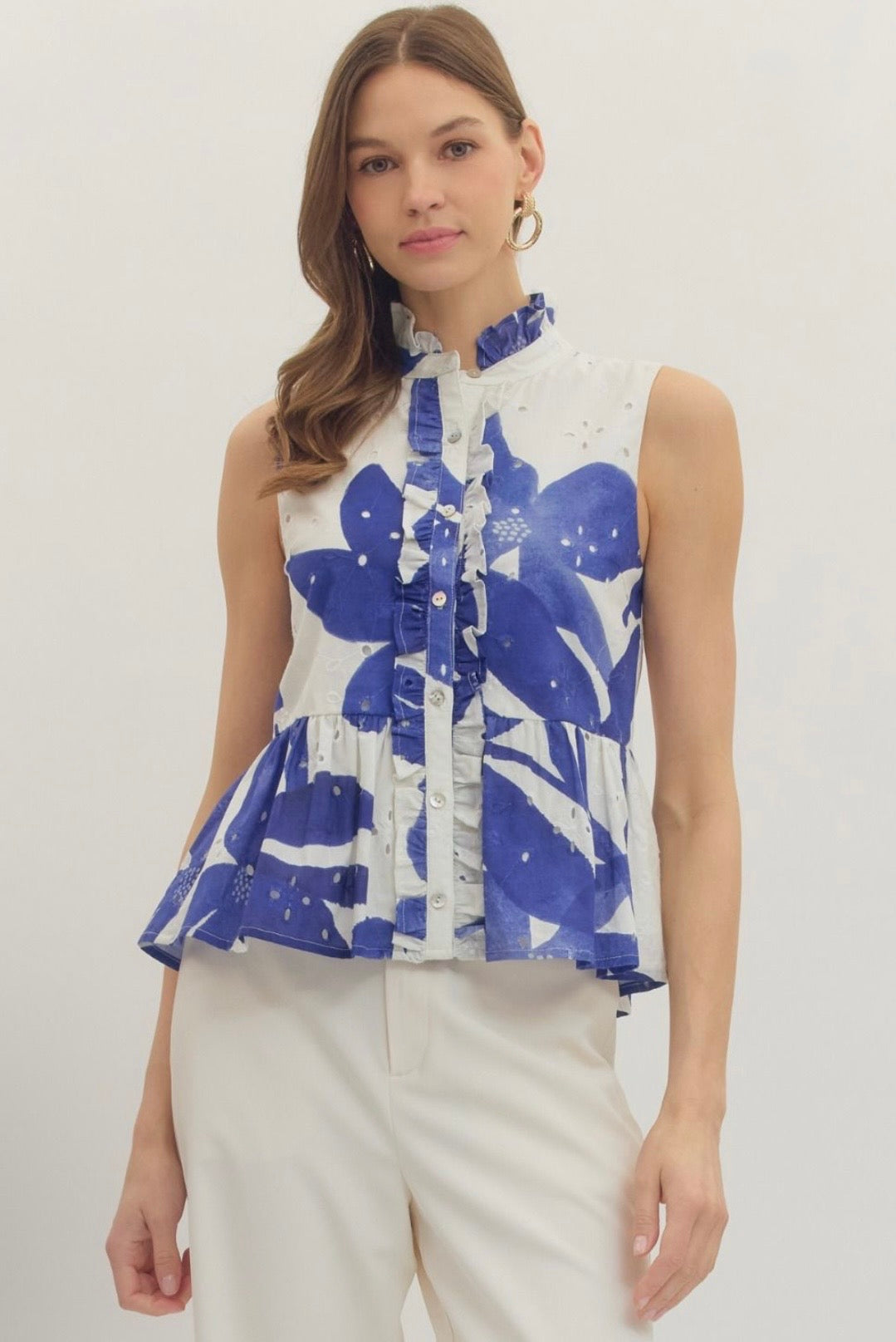 Botanical Peplum Top