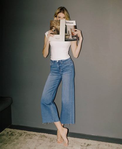 High Rise Slim Wide Jeans