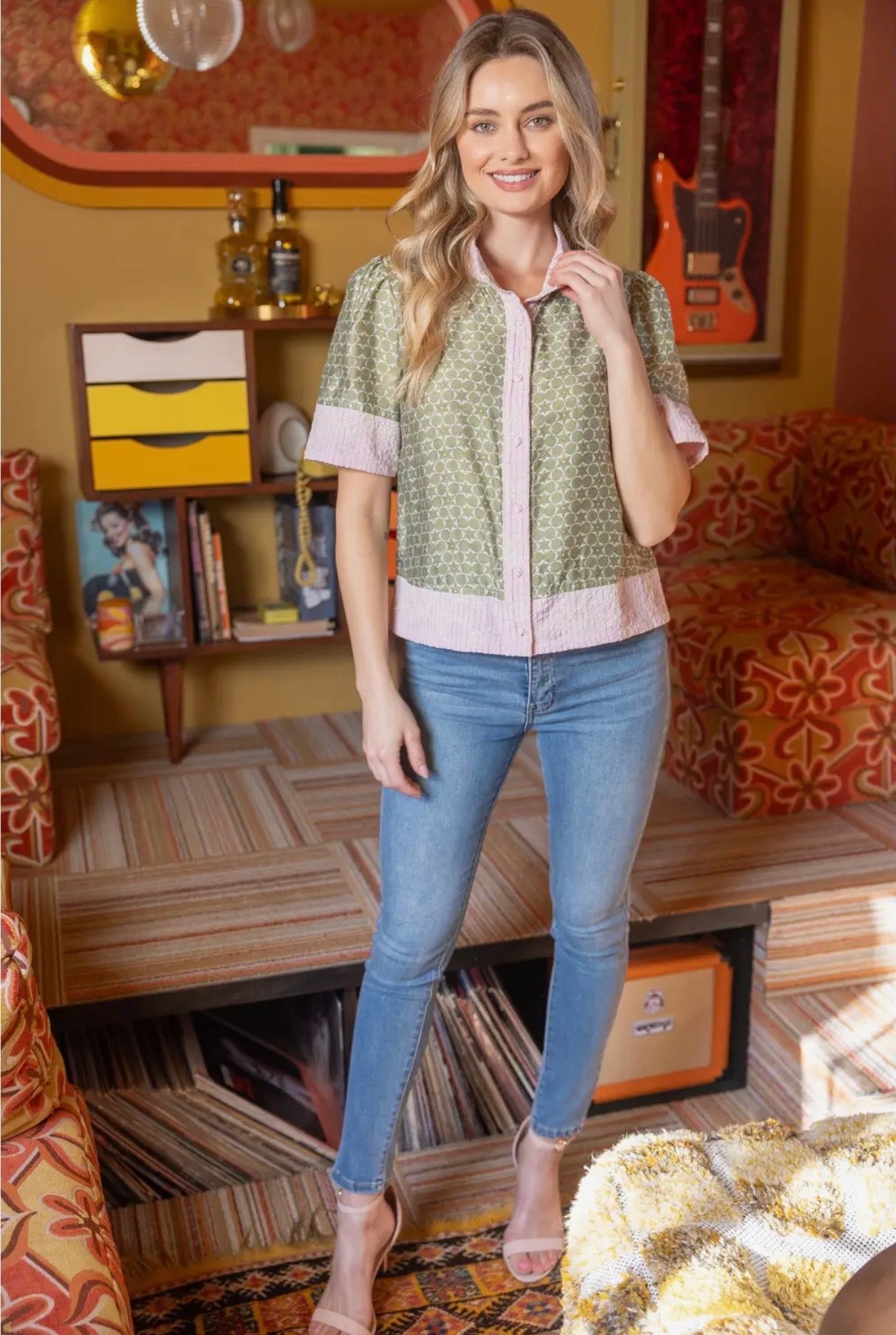 Button Down Floral Top