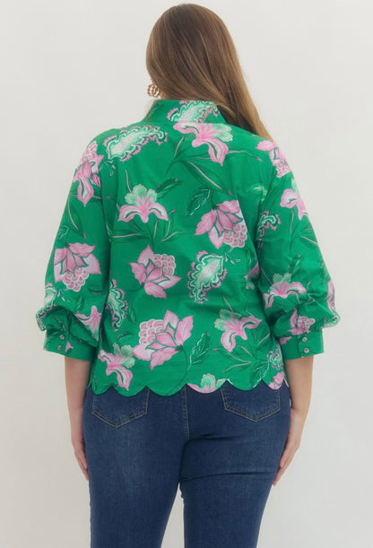 Floral Print Top Curvy