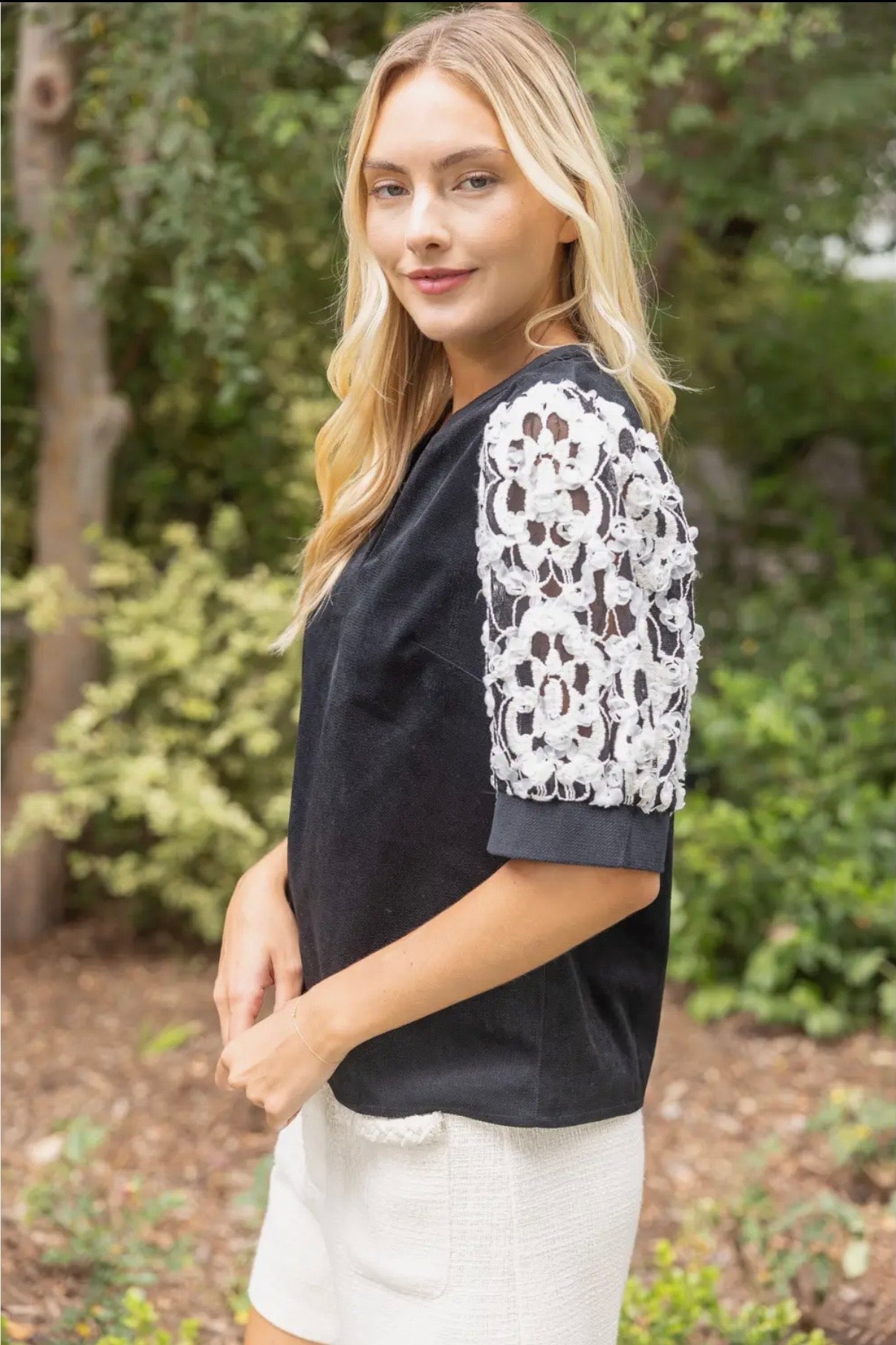 Lace Sleeve Top