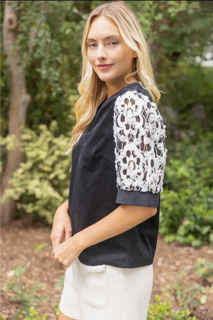 Lace Sleeve Top