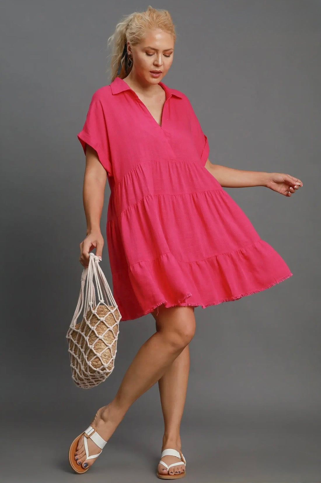 Linen Babydoll Dress Curvy