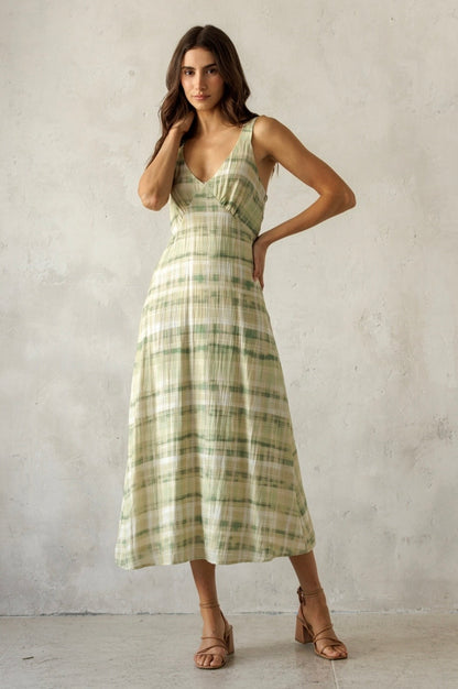 Plaid Midi Dress